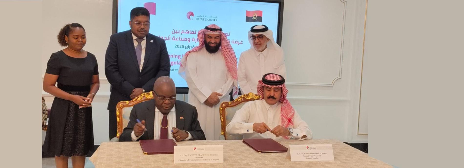 Assinatura de Memorando de Entendimento entre a Câmara de Comércio e Indústria de Angola e a Câmara de Comércio  e Indústria do Qatar