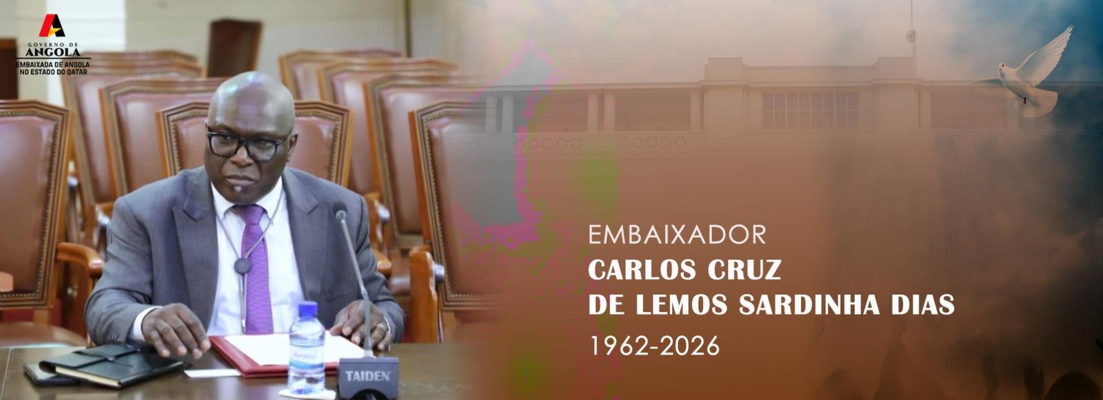 Nota de Condolências pelo Falecimento de Sua Excelência Embaixador  Carlos Cruz de Lemos  Sardinha Dias